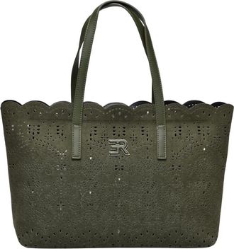 Ermanno Scervino Tote Terra Canvas Sangallo - - Bags - Donna - Verde - ONE SIZE