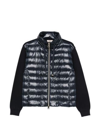 Herno Blue Quilted High-Collar Jacket