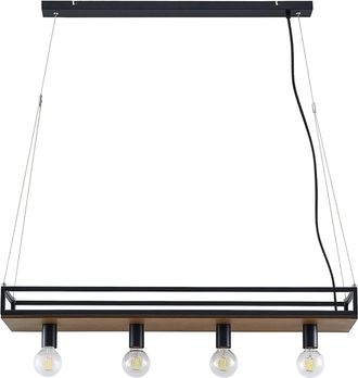 Lindby L&aacute;mpara Colgante kirista En Negro De Metal - Lindby