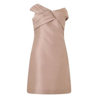 Alberta Ferretti Kleedjes, Dames, Roze, 2Xl, Polyester, Asymmetrische korte jurk