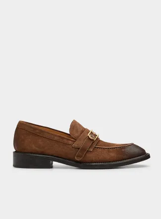 Versace Mens Primo Crosta suede loafers Men