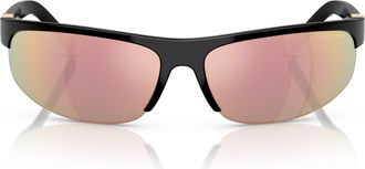 Miu Miu 0mu A02s Semi-Rimless Black Frame Sunglasses