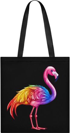 Generic Rainbow Colour Flamingo Tote Bag for Women Men Shoulder Bags Purses Pouch Handbags