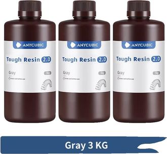 OEM Resina Para Impresoras 3d De Origen Vegetal, Lavable Con Agua, Duradera 2.0 Gris, 3 Kg