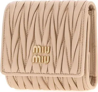 Miu Miu Womens Light Pink Leather Wallet Cipria Portafogli