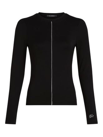 Karl Lagerfeld contrast-piping top - Black