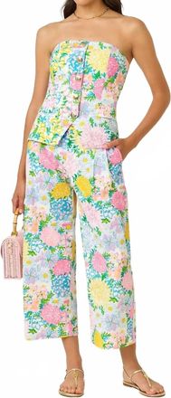 Lilly Pulitzer Womens Mandalay Crop Pant In Multi Lilly Garden