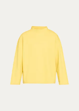 The Row Kate Mock-Neck Cotton Jersey Sweatshirt