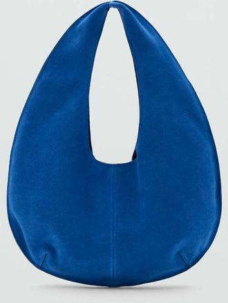 Mango Borsa piccola crosta di cuoio blu elettrico - Donna - Taglia unica - MANGO