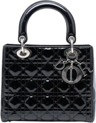 Dior Pre-owned Handbags, female, Black, Size: ONE SIZE Pre-owned Leather Handbag