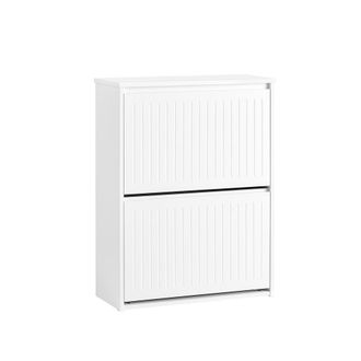 SoBuy Sobuy - Zapatero Estrecho Con 2 Solapas Organizador Para Zapatos De Entrada Blanco 61 X 26 X 81 Cm Fsr165-k-w Es
