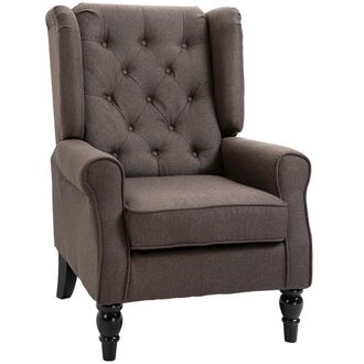 HOMCOM Butaca de sal&oacute;n 74x86x102 cm marr&oacute;n oscuro