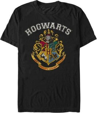 Harry Potter Mens Harry Potter Distressed Hogwarts Crest Graphic T-Shirt in Black at Nordstrom, Size Xx-Large