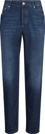 Brunello Cucinelli Lightweight denim trousers in Dark Denim at Nordstrom, Size 52 It
