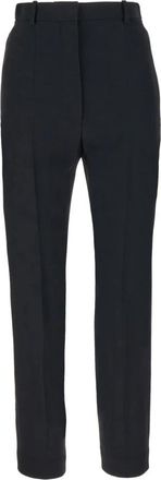 Alexander McQueen Crepe Cigarette Broek - Dames - Slim Fit Broeken - Zwart - L - Leer - Broeken