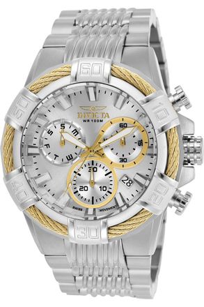 Invicta Bolt 25863 Herenhorloge - Quartz Uurwerk - Roestvrij Staal met Zilveren Wijzerplaat - 51 mm