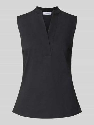 More & More Blusentop aus Baumwoll-Mix mit V-Ausschnitt in Black, Gr&ouml;&szlig;e 46