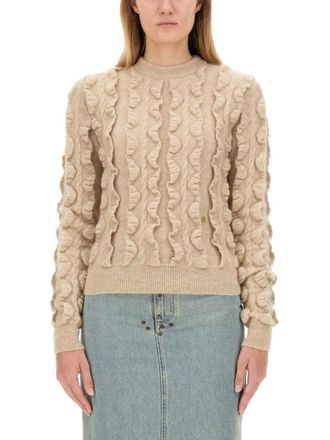 Moschino Beige Knitted Crew Neck Sweater