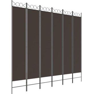 vidaXL Biombo Divisor De 6 Paneles De Tela Marr&oacute;n 240x220 Cm Vidaxl