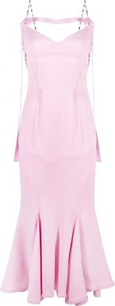 The Attico cut-out detail fishtail-hem dress - women - Viscose/Acetate/Viscose/Elastane - 38 - Pink