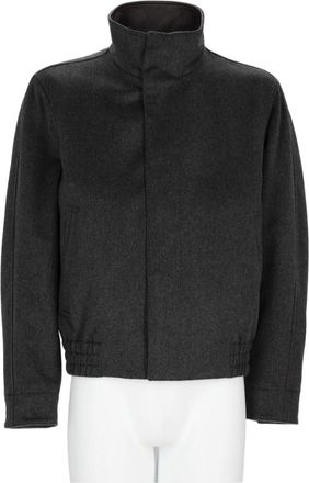 Lardini Dark Charcoal Bomber Jacket With High Stand Collar