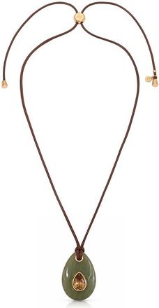 Ettika Teardrop Cord Pendant Necklace in Olive at Nordstrom