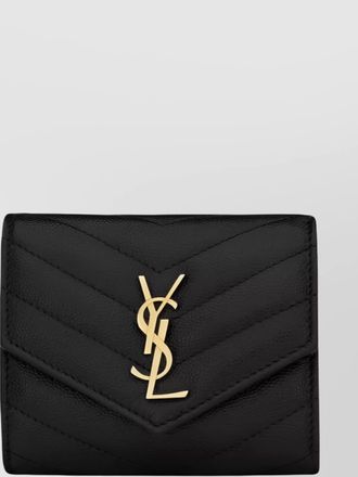 Saint Laurent quilted calf leather tri-fold wallet