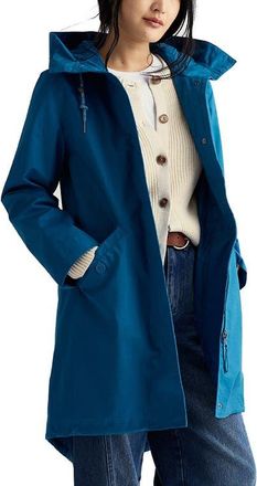 Seasalt Cornwall Seafaring Waterproof Linen & Cotton Hooded Coat in Shore at Nordstrom, Size 12