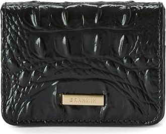 Brahmin Clementine Embossed Leather Card Case in Black at Nordstrom