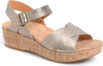 Kork-ease Myrna 2.0 Cork Wedge Sandal in Soft Gold Metallic at Nordstrom, Size 11
