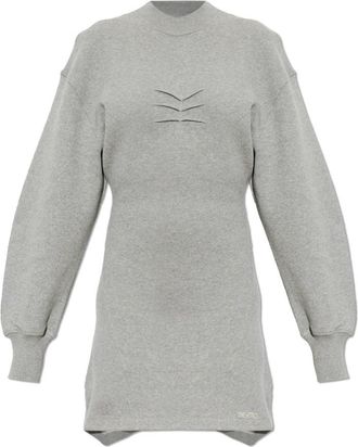 The Attico Melange Katoenen Jersey Mini Jurk - Dames - Korte kleedjes - Grijs - M - Katoen - Kleedjes