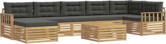 vidaXL Conjunto De Sof&aacute;s De Exterior 8 Uds. Blanco Y Antracita Vidaxl