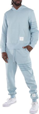 Thom Browne 4 Bar Double Face Knit Hoodie Light Blue, Brand Size 2 (Medium)