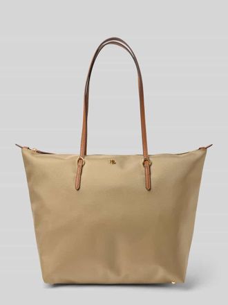 Lauren Ralph Lauren Tote Bag mit Label-Applikation Modell KEATON in Sand, Größe 1