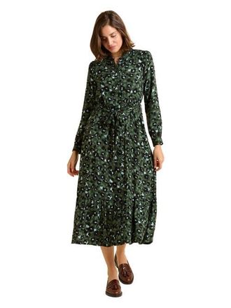 Brakeburn Luna Long Sleeve Button Midi Dress in Green at Nordstrom, Size 16