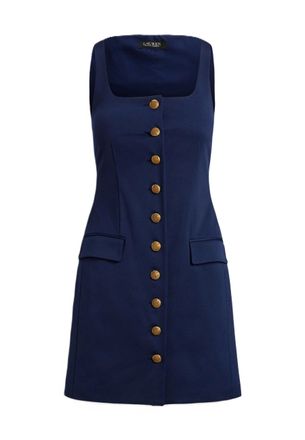 Ralph Lauren Navy Blue Courie Faille Cocktail Dress