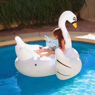 No Brand Flotador Inflable Para Piscina - Figura De Cisne Blanco - Flotador Inflable Para Piscina - Ideal Para El Verano Y La Diversi&oacute;n Acu&aacute;tica - Pvc - 120 X 