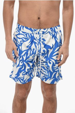 Yes I Am Abstract-patterned Swimshorts size Xl