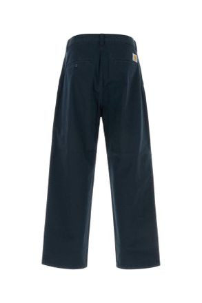Carhartt Work in Progress Mens Navy Blue Cotton Brady Pant Carbonstonewashed Exterior: Pantaloni
