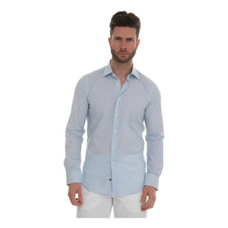 Carrel Dress Neck Italia Shirt - Heren - Casual Overhemden - Blauw - 4XS - Katoen - Overhemden