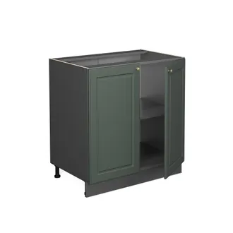 Vicco Armario Bajo Para Fregadero Fame-line, Verde Dorado Casa De Campo, 80 Cm Con Estante, Et Antracita Vicco