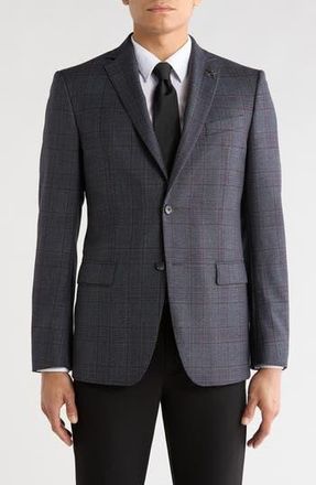 John Varvatos Plaid Two-Button Sport Coat in Grey at Nordstrom Rack, Size 44 Regular