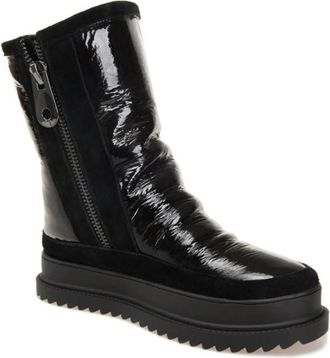 Generic QXDZSW Nature Fur Snow Boots Women Winter Round Toe Suede Female Platform Amkle Boots Ladies Black Silver Zipper Warm Shoes