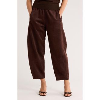 Max Studio Faux Suede Barrel Pants in Dk Brown at Nordstrom Rack, Size X-Large