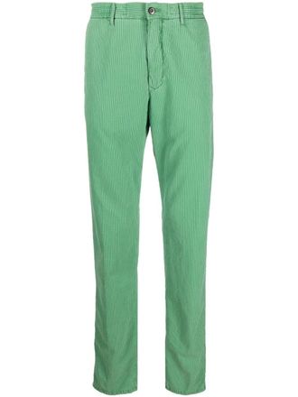 Incotex striped straight-leg trousers - Green