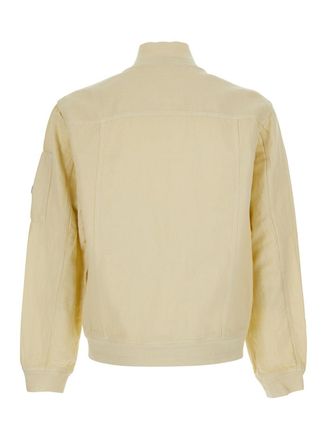 C.P. Company Mens Jacket High-Collar Beige Cotton Coat