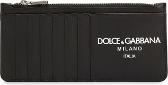 Dolce & Gabbana logo-print leather wallet - men - Calf Leather/Rayon - One Size - Black
