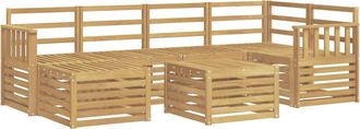 vidaXL Conjunto De Sof&aacute;s De Exterior 7 Uds. Blanco Poli&eacute;ster Vidaxl