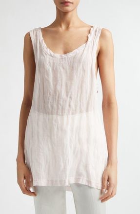 Toteme Crinkled Cotton Blend Gauze Tank in Bloom at Nordstrom, Size 00 Us