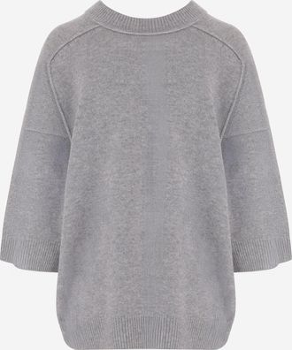 Carven Womens Cashmere V-Neck Sweater Light Grey